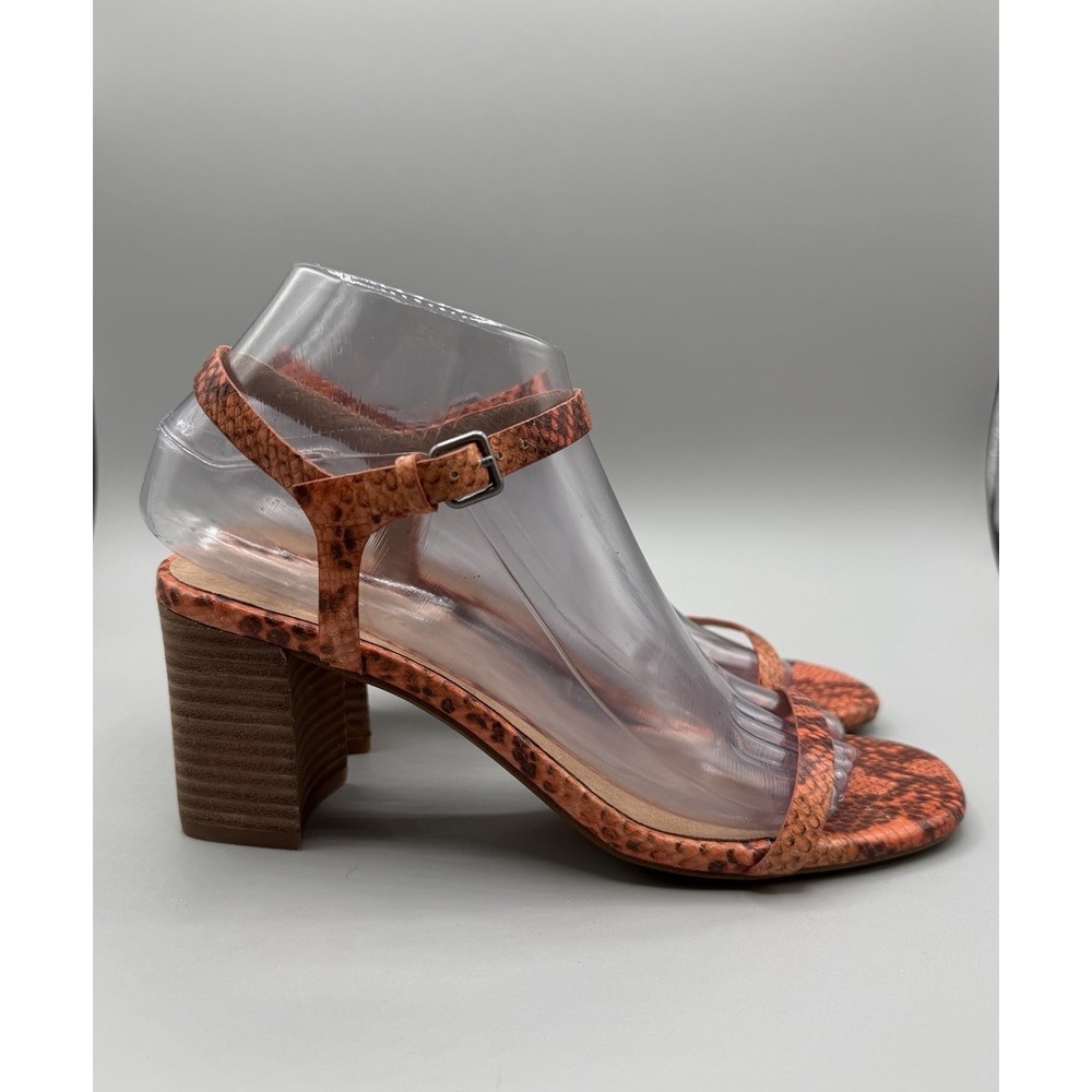 MADEWELL Size 7.5 Bare Heeled Sandals Sweet Tulip Snake Leather Strappy Sandals
